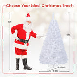 6 英尺白色圣诞树，带实心金属支架 - 6 英尺 6 ft White Christmas Tree with Solid Metal Stand-6 ft