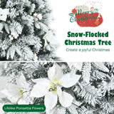 人造圣诞树雪植铅笔树 - 7 英尺 Artificial Christmas Tree Snow Flocked Pencil Tree-7 ft