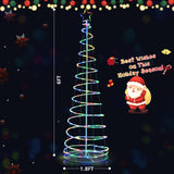 6 英尺发光螺旋圣诞树，树顶星光-白色 6 Feet Light Up Spiral Christmas Tree with Tree Top Star-White