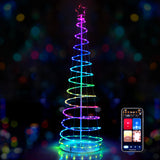 6 英尺发光螺旋圣诞树，树顶星光-白色 6 Feet Light Up Spiral Christmas Tree with Tree Top Star-White