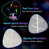 6 英尺发光螺旋圣诞树，树顶星光-白色 6 Feet Light Up Spiral Christmas Tree with Tree Top Star-White