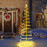 6 英尺发光螺旋圣诞树，树顶星光-白色 6 Feet Light Up Spiral Christmas Tree with Tree Top Star-White