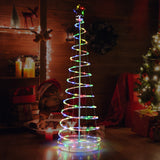 6 英尺发光螺旋圣诞树，树顶星光-白色 6 Feet Light Up Spiral Christmas Tree with Tree Top Star-White