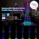 6 英尺发光螺旋圣诞树，树顶星光-白色 6 Feet Light Up Spiral Christmas Tree with Tree Top Star-White