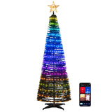 6.2 英尺弹出式发光圣诞树，带 282 个 RGB LED 灯-绿色 6.2 Feet Pop-up Lighted Christmas Tree with 282 RGB LED Lights-Green