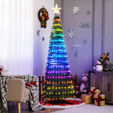 6.2 英尺弹出式发光圣诞树，带 282 个 RGB LED 灯-绿色 6.2 Feet Pop-up Lighted Christmas Tree with 282 RGB LED Lights-Green