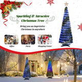 6.2 英尺弹出式发光圣诞树，带 282 个 RGB LED 灯-绿色 6.2 Feet Pop-up Lighted Christmas Tree with 282 RGB LED Lights-Green