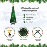 6.2 英尺弹出式发光圣诞树，带 282 个 RGB LED 灯-绿色 6.2 Feet Pop-up Lighted Christmas Tree with 282 RGB LED Lights-Green