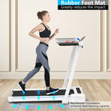 2.25HP 三合一折叠跑步机带桌面音箱遥控器-白色 2.25HP 3-in-1 Folding Treadmill with Table Speaker Remote Control-White