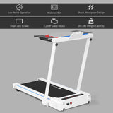 2.25HP 三合一折叠跑步机带桌面音箱遥控器-白色 2.25HP 3-in-1 Folding Treadmill with Table Speaker Remote Control-White