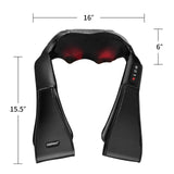 指压颈部热力深层组织按摩器 3D-揉捏-黑色 Shiatsu Neck Massager with Heat and Deep Tissue 3D-Kneading-Black