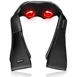 指压颈部热力深层组织按摩器 3D-揉捏-黑色 Shiatsu Neck Massager with Heat and Deep Tissue 3D-Kneading-Black