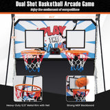 带电子记分系统的可折叠双射击篮球街机游戏 Foldable Dual Shot Basketball Arcade Game with Electronic Scoring System