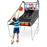 带电子记分系统的可折叠双射击篮球街机游戏 Foldable Dual Shot Basketball Arcade Game with Electronic Scoring System