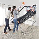 带电子记分系统的可折叠双射击篮球街机游戏 Foldable Dual Shot Basketball Arcade Game with Electronic Scoring System