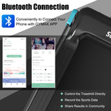 折叠电动紧凑型步行跑步机带APP控制音箱-蓝色 Folding Electric Compact Walking Treadmill with APP Control Speaker-Blue