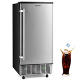 独立式内置制冰机，每天 80 磅 - 银色 Free-Standing Built-in Ice Maker with 80lbs per Day-Silver