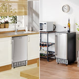 独立式内置制冰机，每天 80 磅 - 银色 Free-Standing Built-in Ice Maker with 80lbs per Day-Silver