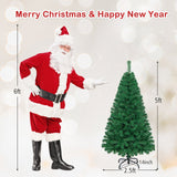 带实心金属支架的人造 PVC 铰链圣诞树 - 5 英尺 Artificial PVC Hinged Christmas Tree with Solid Metal Stand-5 ft