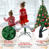 带实心金属支架的人造 PVC 铰链圣诞树 - 5 英尺 Artificial PVC Hinged Christmas Tree with Solid Metal Stand-5 ft