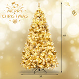 预亮优质雪植绒铰接人造圣诞树 - 6 英尺 Pre-Lit Premium Snow Flocked Hinged Artificial Christmas Tree-6 ft