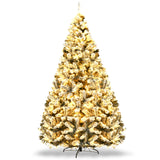 预亮优质雪植绒铰接人造圣诞树 - 9 英尺 Pre-Lit Premium Snow Flocked Hinged Artificial Christmas Tree-9 ft