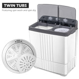 20 磅便携式半自动双桶洗衣机 20 lbs Portable Semi-Automatic Twin-tub Washing Machine