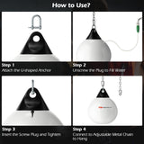 18 英寸 110 磅重冲水水包带可调节金属链 - 白色 18 Inch 110 Pound Heavy Punching Water Aqua Bag with Adjustable Metal Chain-White