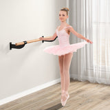 4 英尺壁挂式瑜伽芭蕾舞把杆-黑色 4 Feet Wall-Mounted Ballet Barre for Yoga-Black