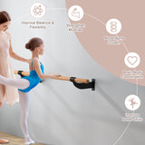 4 英尺壁挂式瑜伽芭蕾舞把杆-黑色 4 Feet Wall-Mounted Ballet Barre for Yoga-Black