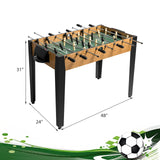 48 英寸比赛尺寸家用休闲木制足球桌 - 棕色 48 Inch Competition Sized Home Recreation Wooden Foosball Table-Brown