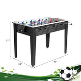 48 英寸竞赛尺寸家用休闲木制足球桌 - 黑色 48 Inch Competition Sized Home Recreation Wooden Foosball Table-Black