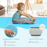 4 片式家庭健身房折叠体操垫带提手 - 蓝色 4-Panel Folding Gymnastics Mat with Carrying Handles for Home Gym-Blue