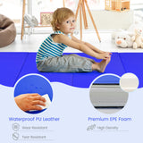 4 片式家庭健身房折叠体操垫带提手 - 海军蓝 4-Panel Folding Gymnastics Mat with Carrying Handles for Home Gym-Navy