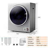 1.5 铜英尺干衣机带不锈钢壁挂式-银色 1.5 Cu .ft Clothes Dryer with with Stainless Steel Wall Mount-Silver