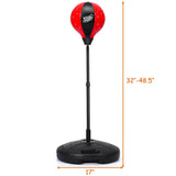 儿童可调节支架沙袋玩具套装带拳击手套 - 黑色和红色 Kids Adjustable Stand Punching Bag Toy Set with Boxing Glove-Black & Red