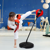 儿童可调节支架沙袋玩具套装带拳击手套 - 黑色和红色 Kids Adjustable Stand Punching Bag Toy Set with Boxing Glove-Black & Red