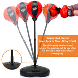 儿童可调节支架沙袋玩具套装带拳击手套 - 黑色和红色 Kids Adjustable Stand Punching Bag Toy Set with Boxing Glove-Black & Red