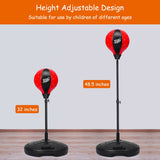 儿童可调节支架沙袋玩具套装带拳击手套 - 黑色和红色 Kids Adjustable Stand Punching Bag Toy Set with Boxing Glove-Black & Red