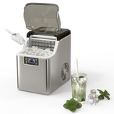 带冰勺和篮子的电动便携式台面制冰机 Electric Portable Countertop Ice Maker with Ice Scoop and Basket-Sliver