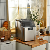 带冰勺和篮子的电动便携式台面制冰机 Electric Portable Countertop Ice Maker with Ice Scoop and Basket-Sliver