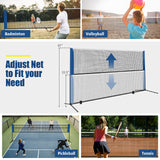 10/14 英尺可调节羽毛球网架带便携式手提包 - 10 英尺 10/14 Feet Adjustable Badminton Net Stand with Portable Carry Bag-10 Feet