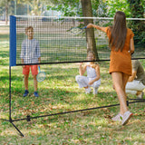 10/14 英尺可调节羽毛球网架带便携式手提包 - 14 英尺 10/14 Feet Adjustable Badminton Net Stand with Portable Carry Bag-14 ft