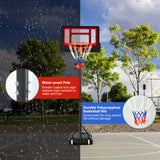 4.3-8.2 FT 可调高度带轮便携式篮球架-红色 4.3-8.2 FT Portable Basketball Hoop with Adjustable Height and Wheels-Red