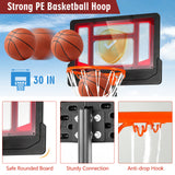 4.3-8.2 FT 可调高度带轮便携式篮球架-红色 4.3-8.2 FT Portable Basketball Hoop with Adjustable Height and Wheels-Red