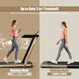 2.25HP 二合一折叠跑步机带APP音箱遥控-黄色 2.25HP 2 in 1 Folding Treadmill with APP Speaker Remote Control-Yellow