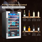 20寸酒柜33瓶钢化玻璃门-银色 20 Inch Wine Refrigerator for 33 Bottles and Tempered Glass Door-Silver