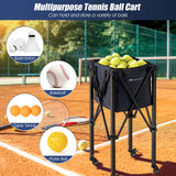 轻型可折叠网球教学车带轮子可拆卸包-蓝色 Lightweight Foldable Tennis Ball Teaching Cart with Wheels and Removable Bag-Blue