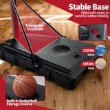 带防碎篮板轮的可调节便携式篮球架 Adjustable Portable Basketball Hoop Stand with Shatterproof Backboard Wheels
