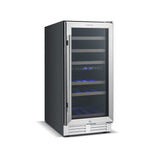 30 瓶独立式酒柜，带温度记忆和双区 - 银色 30-Bottle Freestanding Wine Cooler with Temp Memory and Dual Zones -Silver